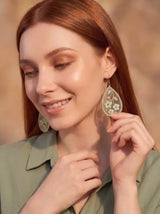 Floral Teardrop Drop Earrings