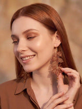 Autumn Leaf Vine Drop Earrings