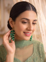 Emerald Leaf Earrings
