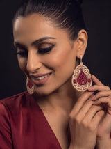 Maroon Flame Earrings