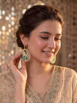 Emerald Teardrop Hoop Earrings