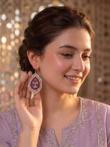 Plum Paisley Arch Earrings