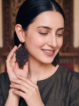 Onyx Lotus Earrings