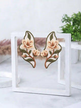 Magnolia Wing Embroidery Drop Earrings