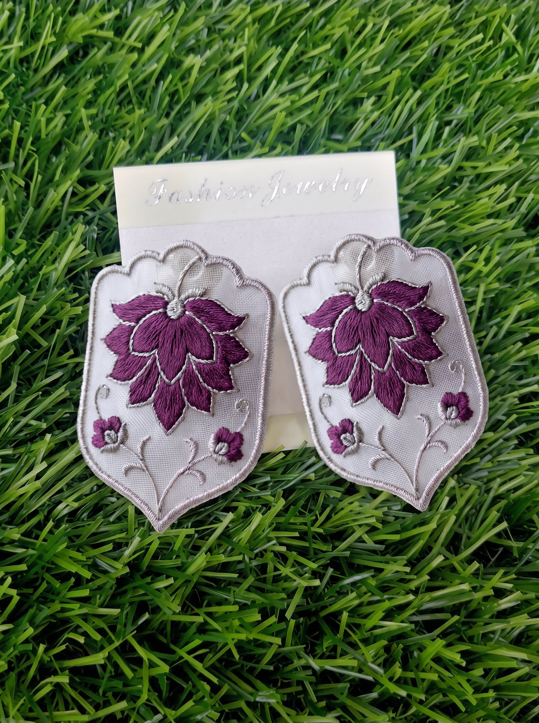 Violet Lotus Arch Earrings