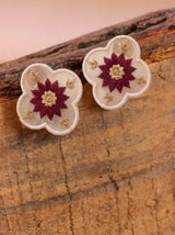 Burgundy Star Earrings