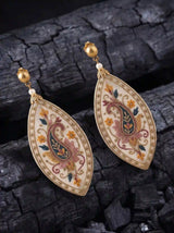 Marquise Paisley Embroidery Drop Earrings