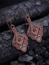 Mughal Floral Embroidery Drop Earrings