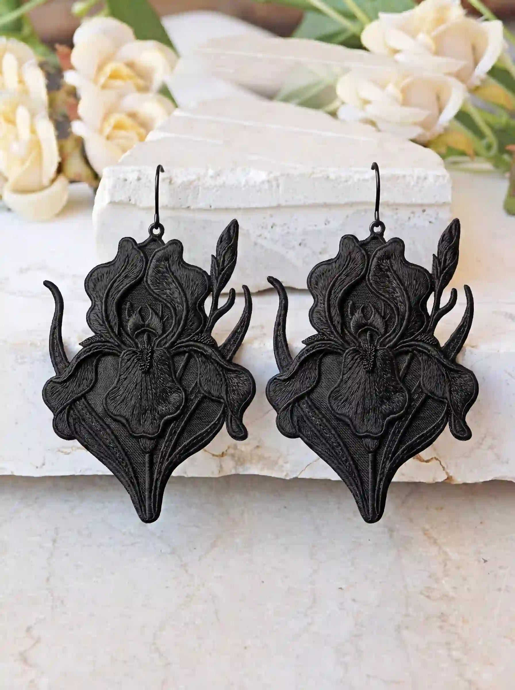 Black Iris Earrings