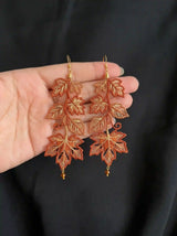 Autumn Leaf Vine Drop Earrings