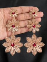 Triple Daisy Drop Earrings