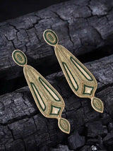 Art Deco Geometric Embroidery Drop Earrings