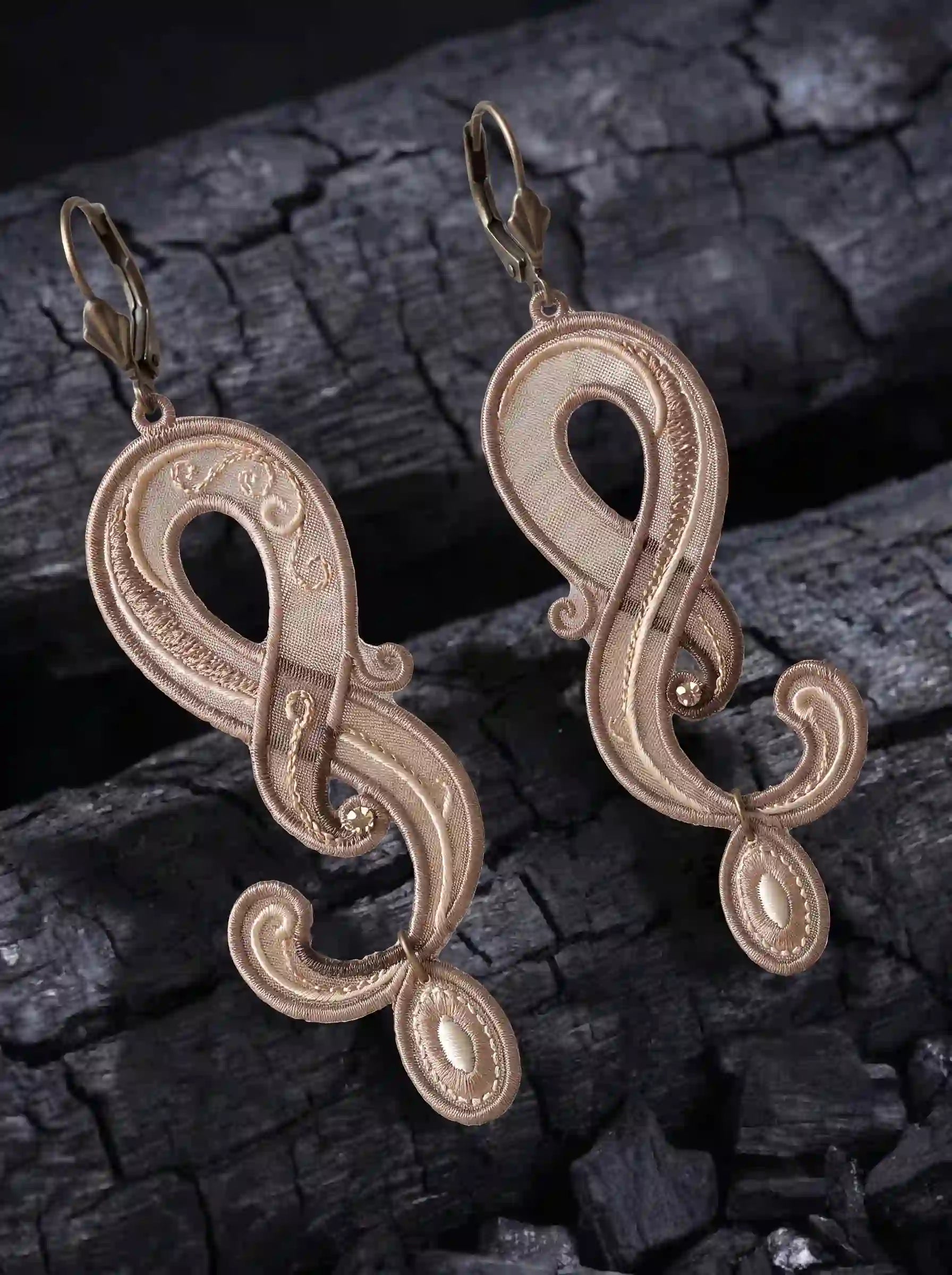 Embroidery Swirl Drop Earrings
