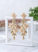 Ivory Lace Jasmine Embroidery Drop Earrings