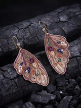 Floral Fan Embroidery Drop Earrings