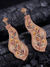 Floral Paisley Curved Embroidery Drop Earrings