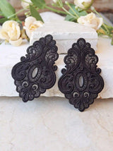 Black Fleur Earrings