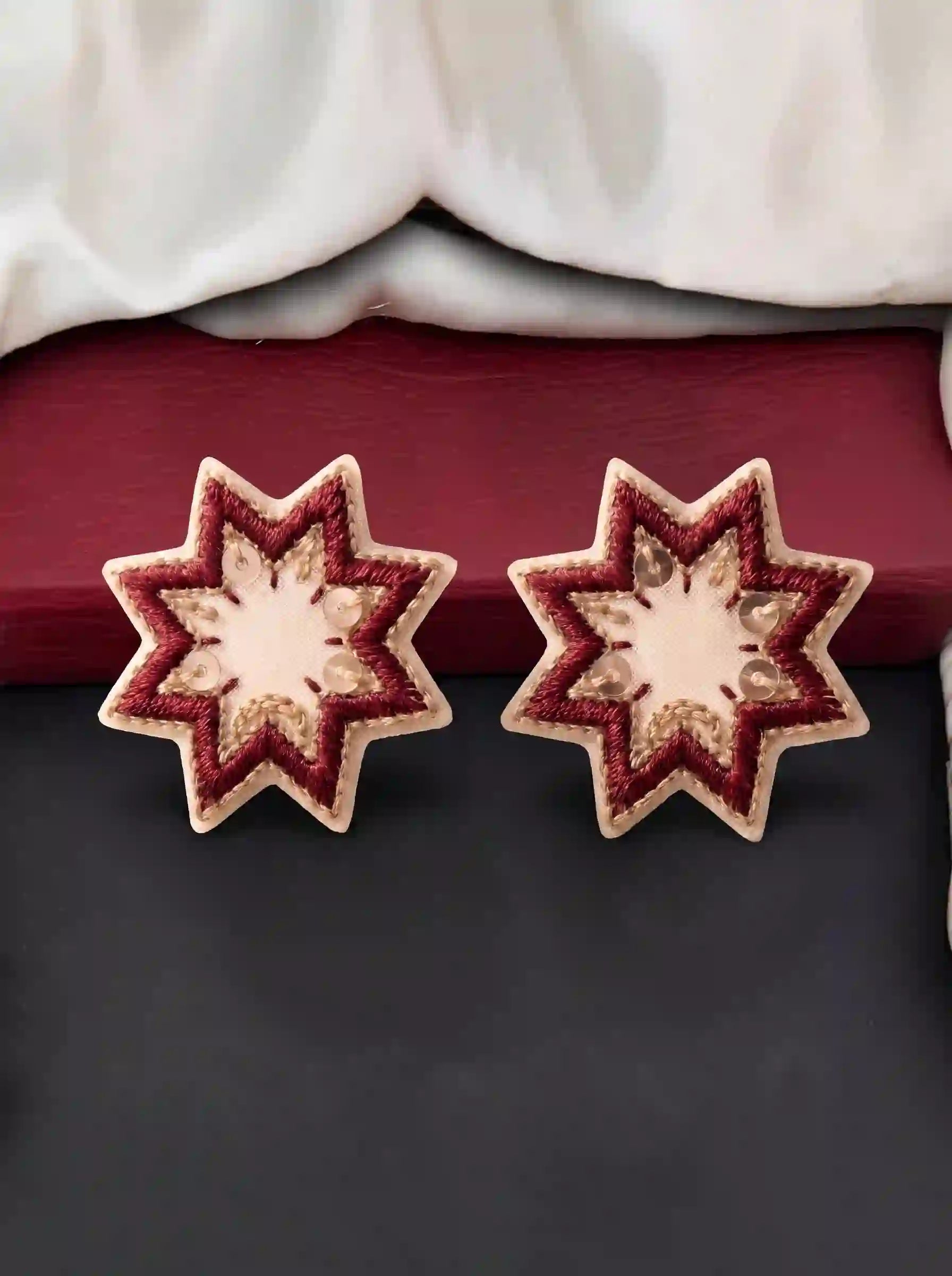 Crimson Star Earrings