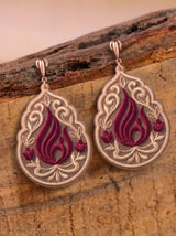 Maroon Flame Earrings